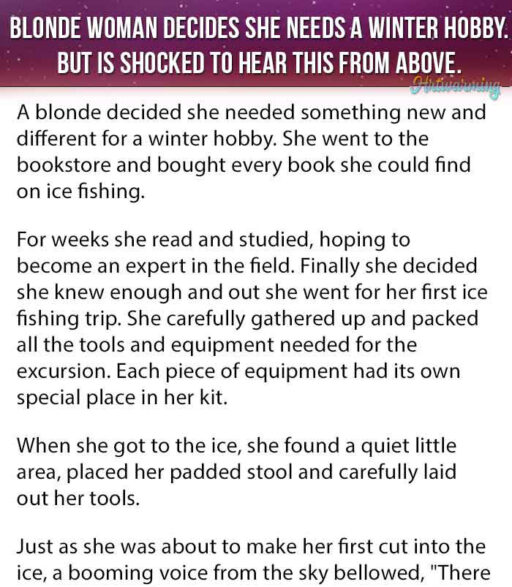 Blonde woman decides…