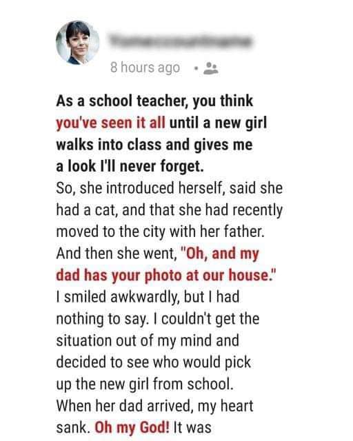 Student shouts out loud when she sees her teacher for the first time: ‘My dad has a picture of you’