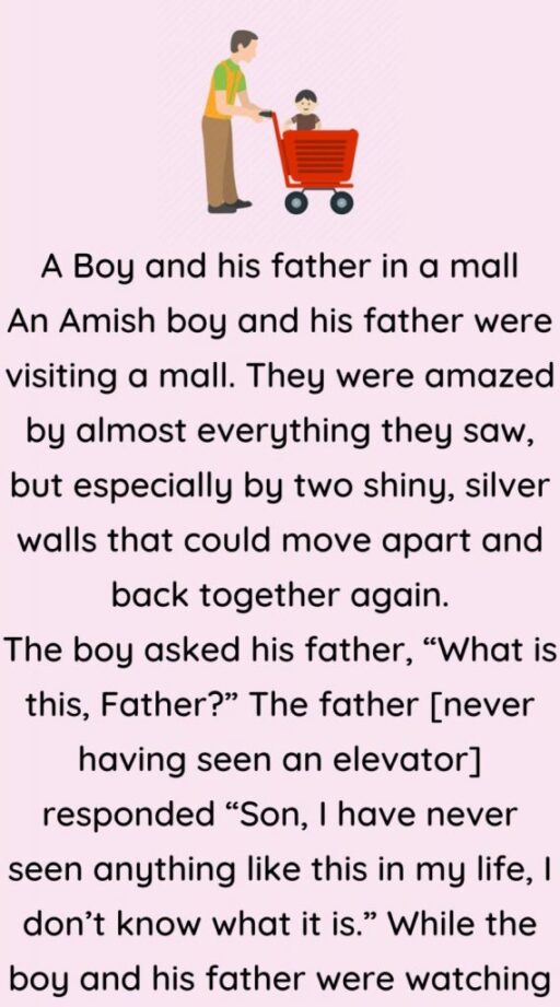A Boy and his father in a mall…