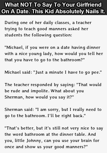 What not to say yo your girlfirend on a date..